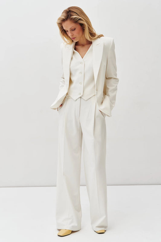 Cream long palazzo pants