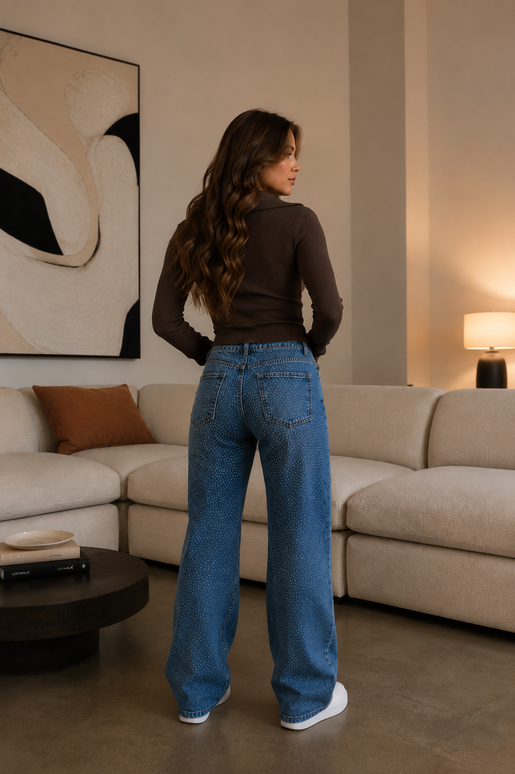 Blue Rhinestone Jeans