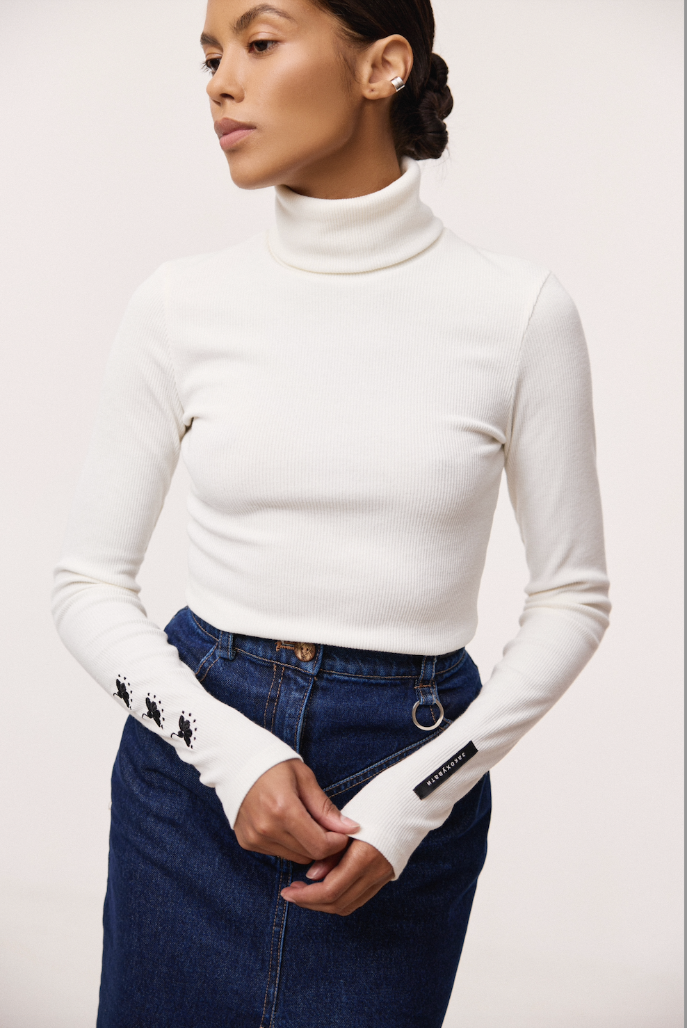 Fitted Basic Milk turtleneck