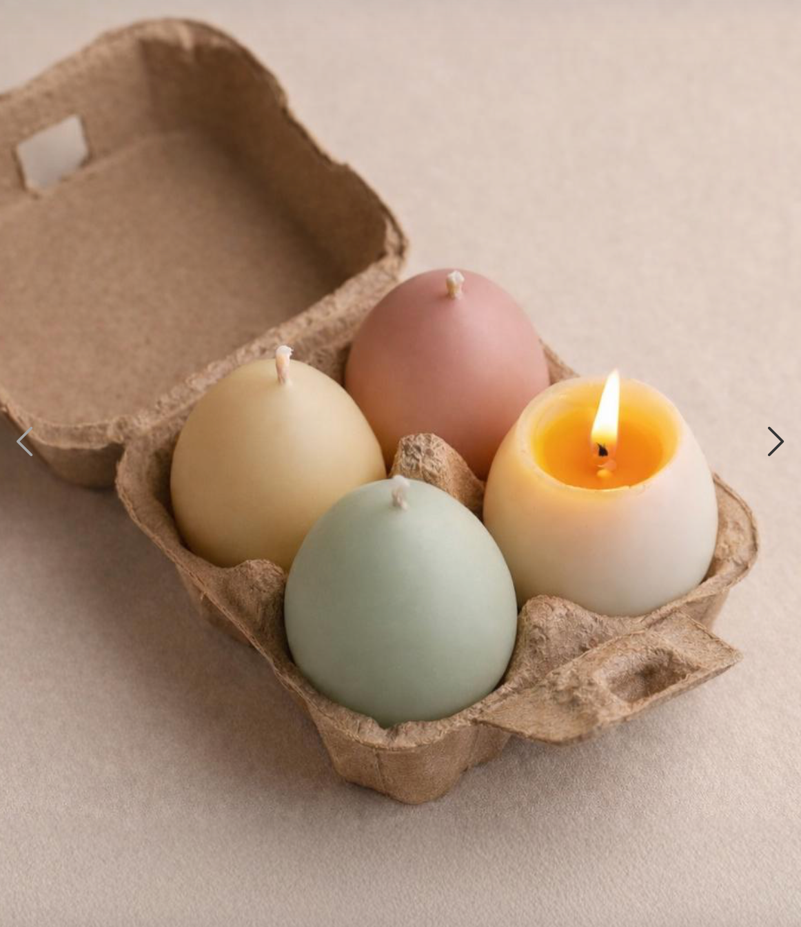 Egg Set of 4 Beeswax Candles (mix)