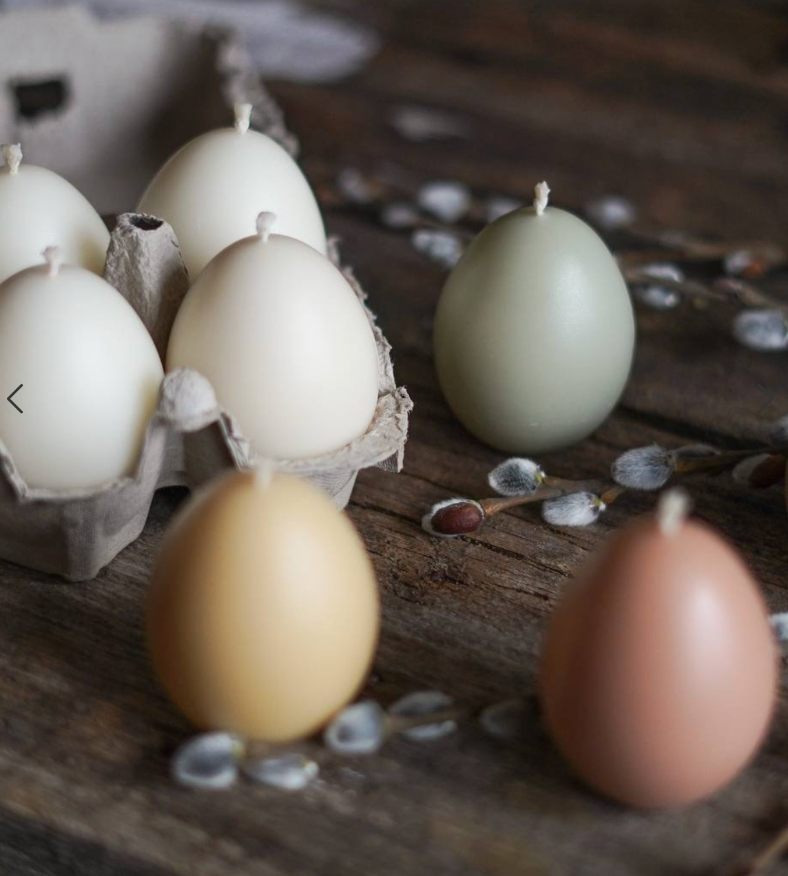 Egg Set of 4 Beeswax Candles (mix)