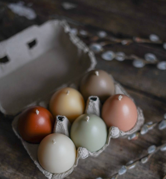 EGGS – Assorted Coloured Beeswax Candles (Mix)