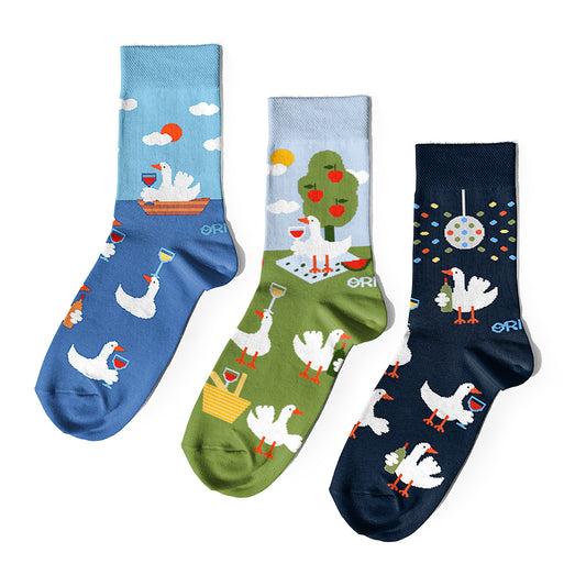 Set of socks "Geese Wine Lovers"