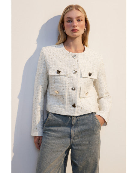 Classic tweed jacket ( milk)