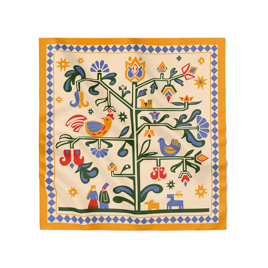 Scarf "Tree of Life" beige