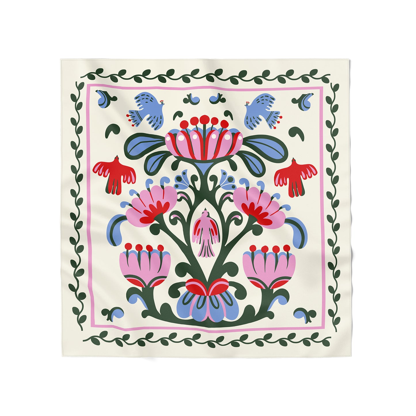 Scarf "World Tree" milky