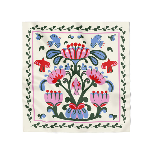 Scarf "World Tree" milky