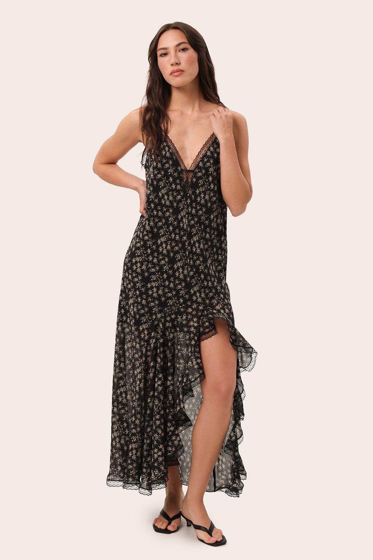 Chiffon Ruffle Maxi Dress