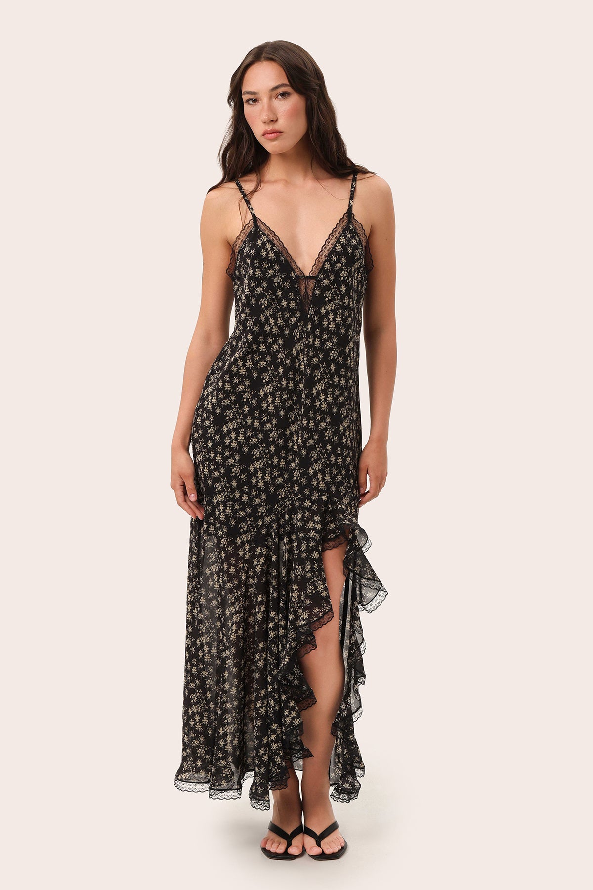Chiffon Ruffle Maxi Dress