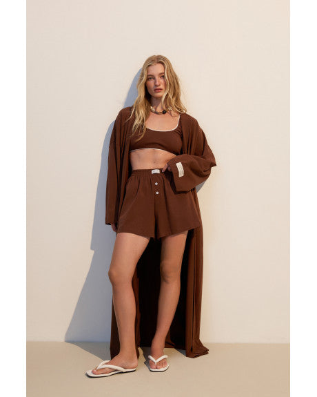 Loose-fitting knitwear kimono