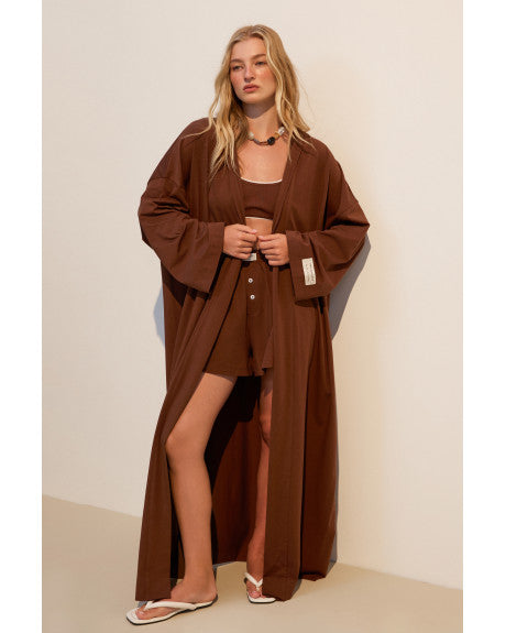Loose-fitting knitwear kimono