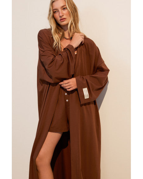 Loose-fitting knitwear kimono