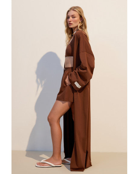 Loose-fitting knitwear kimono