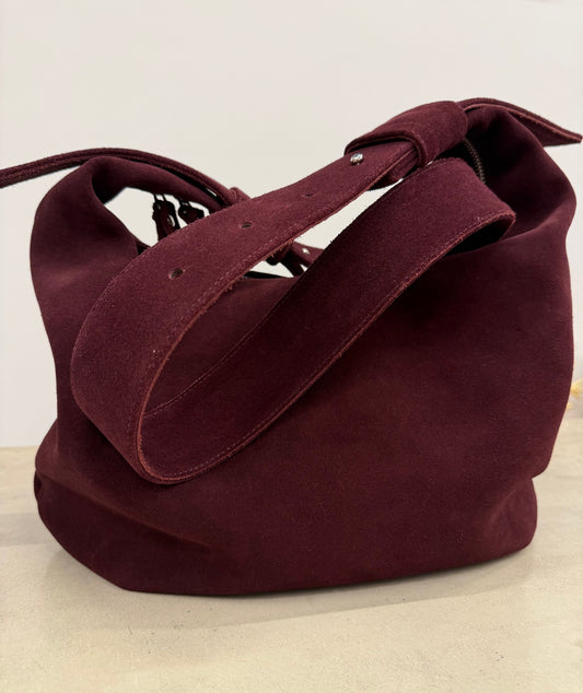 Suede Hobo bag (bordeaux)