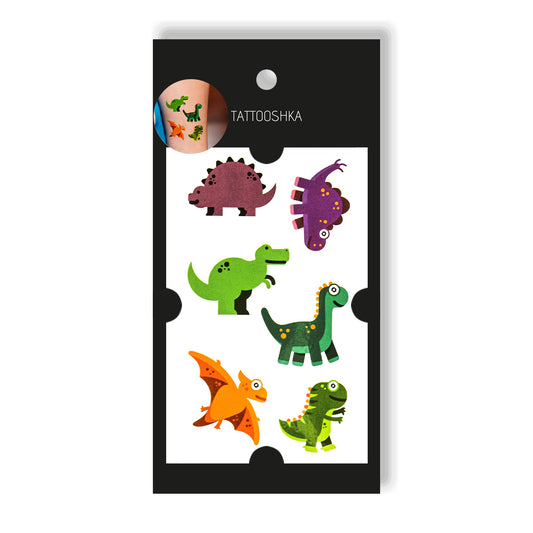 Temporary tattoo Purple dinosaurs