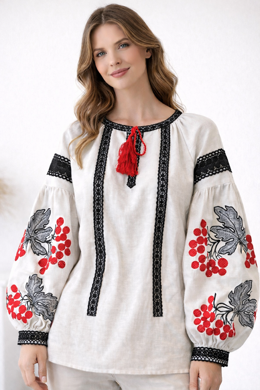 Women’s embroidered shirt “Viburnum”