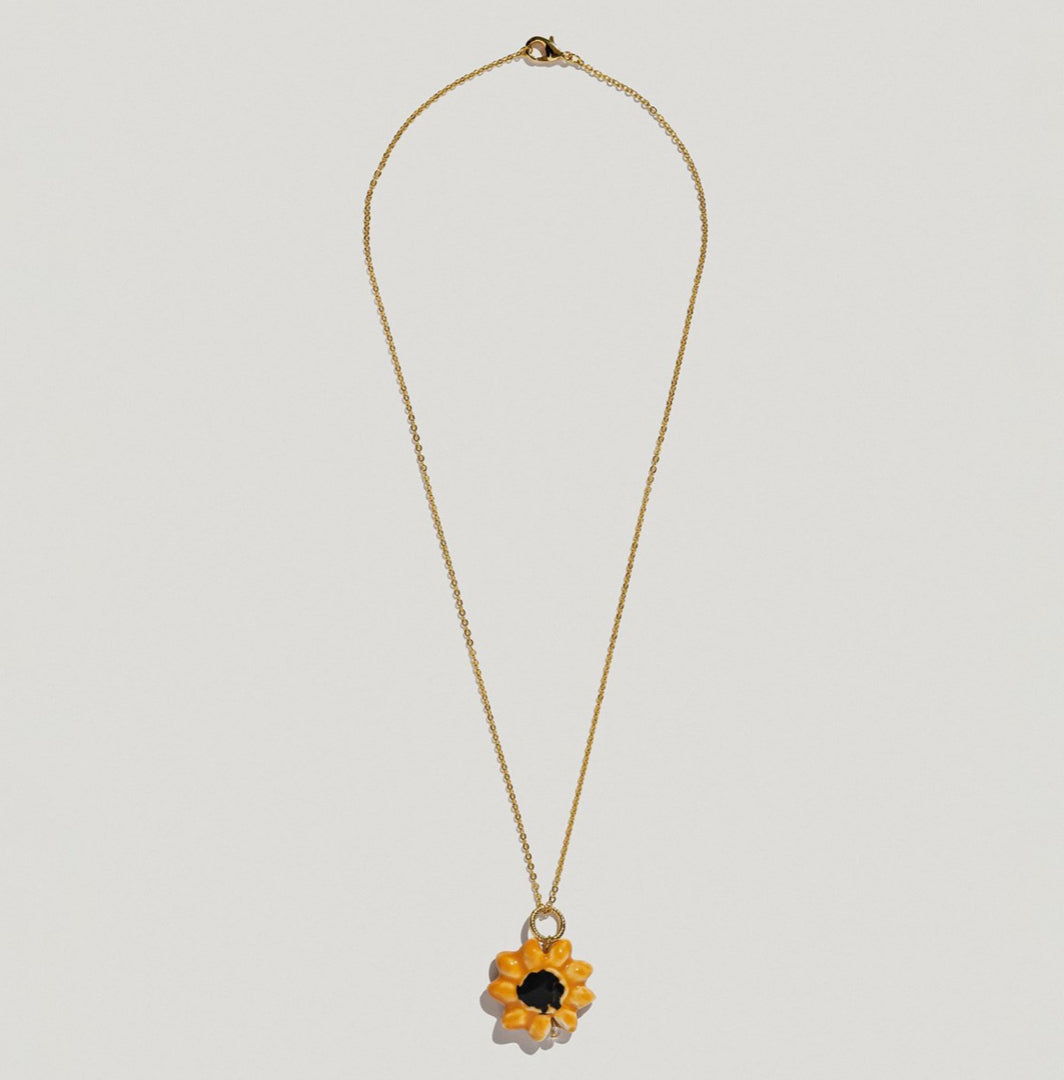 POLYSK sunflower pendant on a chain