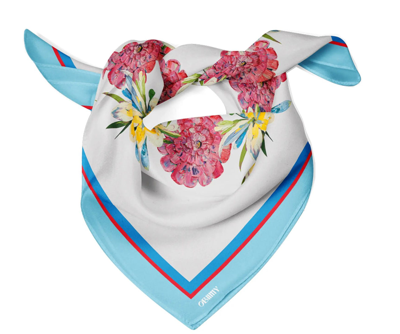 Premium silk scarf "Summer wreath"