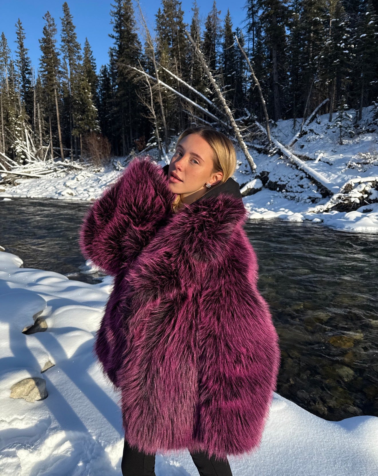 Silver Fox Faux Fur | Pink