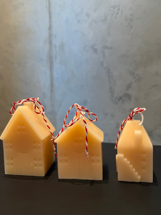 Candle “Cozy House” | Set of three | White