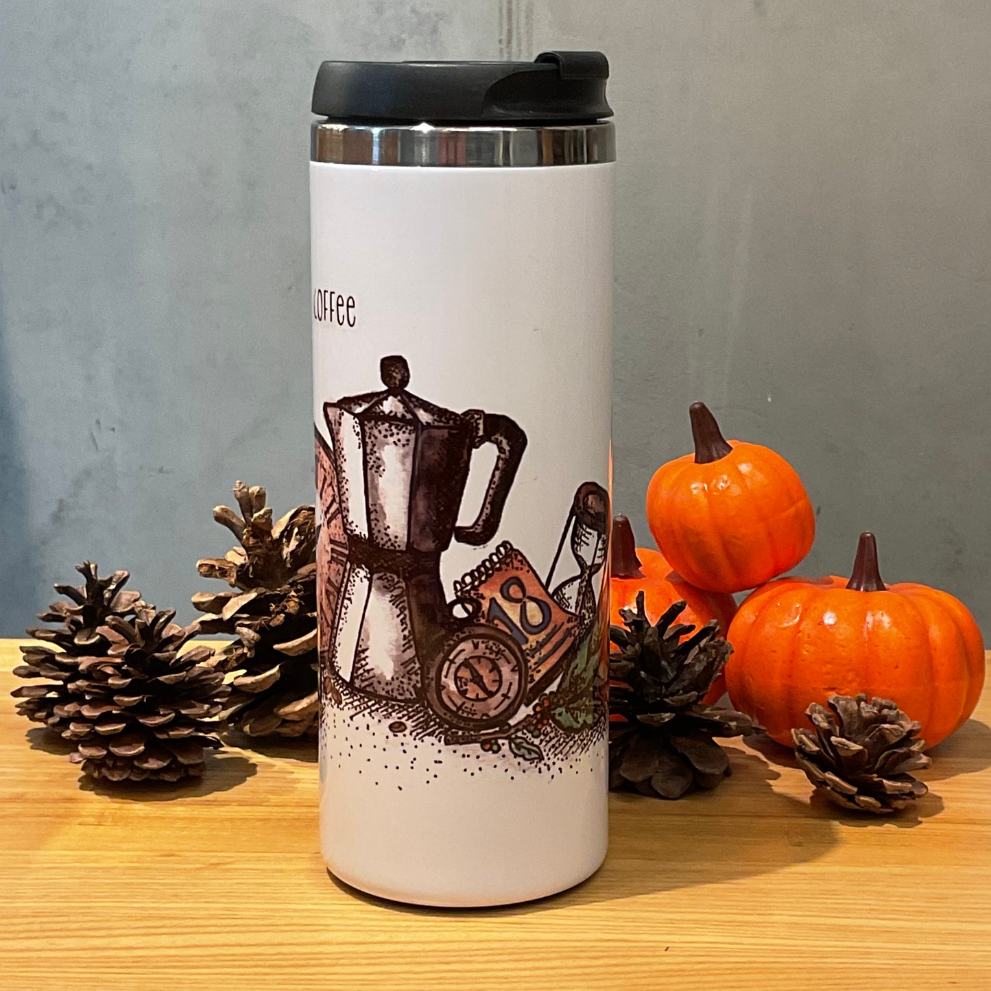 “But First Coffee” Vacuum Insulated Coffee Mugs