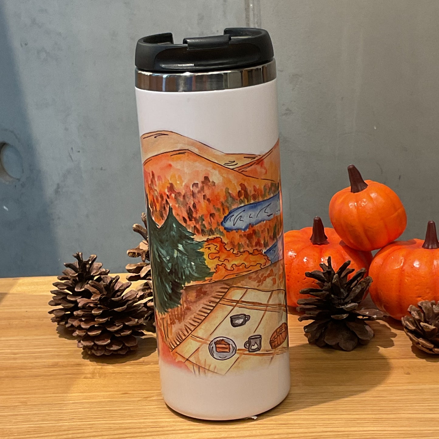 “Autumn picnic” Vacuum Insulated Coffee Mugs