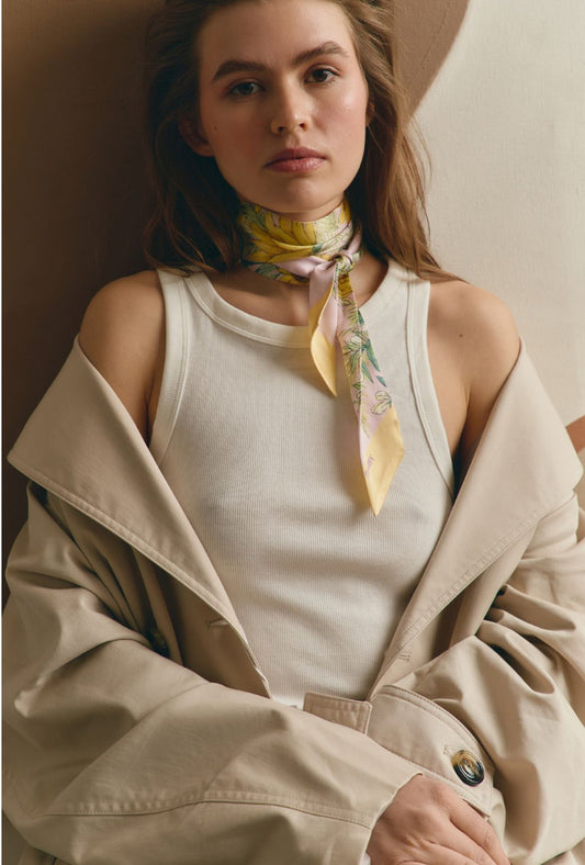 Silk twill "Circle of the sun"