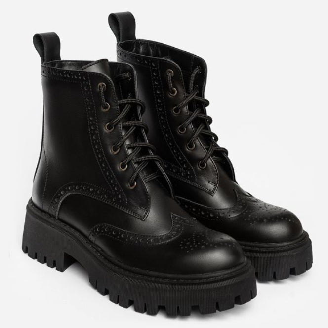 Leather Derby Brogues Boots ( Woollen Lining)