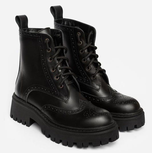 Leather Derby Brogues Boots ( Woollen Lining)