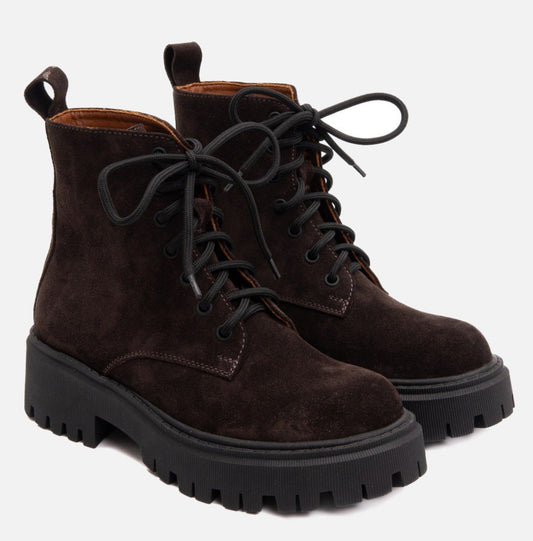 Suede Derby Boots (cioccolato) (Leather Lining)