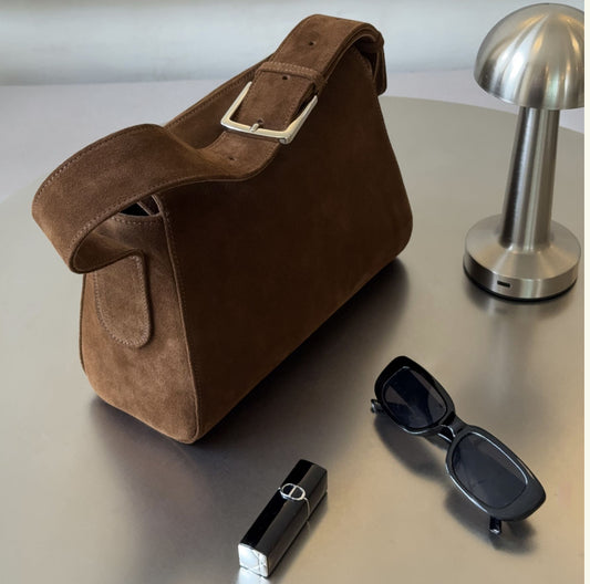 Suede Baguette mini Bag (bruciatto)