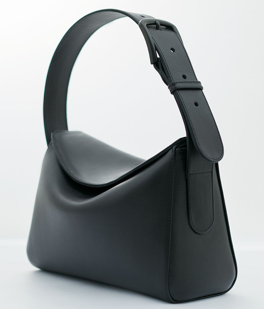 Leather Baguette mini Bag (black)