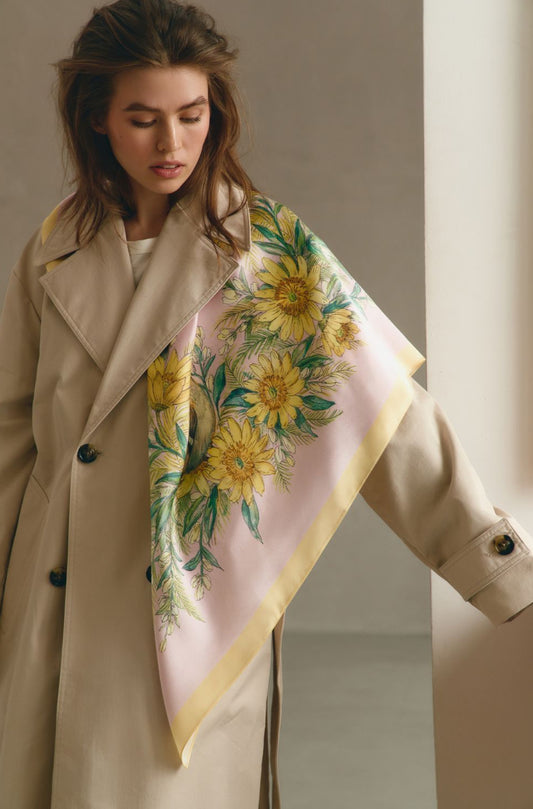 Silk scarf "Circle of the sun"