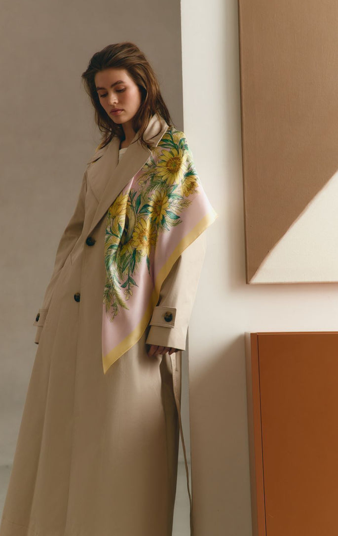 Silk scarf "Circle of the sun"