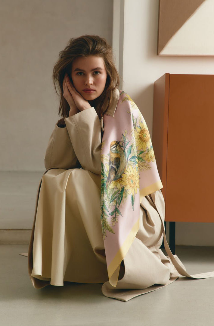 Silk scarf "Circle of the sun"