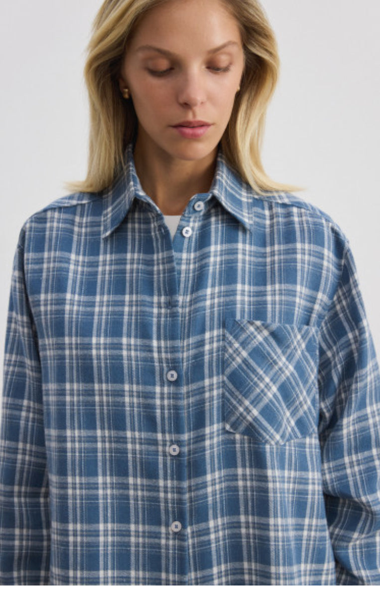 Autumn plaid shirt  - Blue