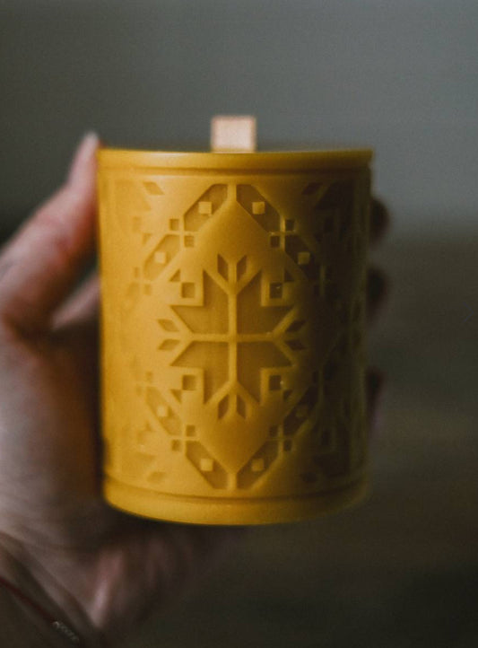 CODE OF THE ANCESTORS beeswax candle with wooden wick
