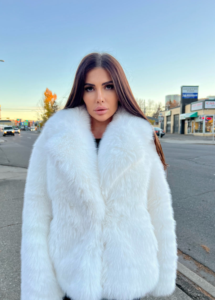 White Faux Fur Coat