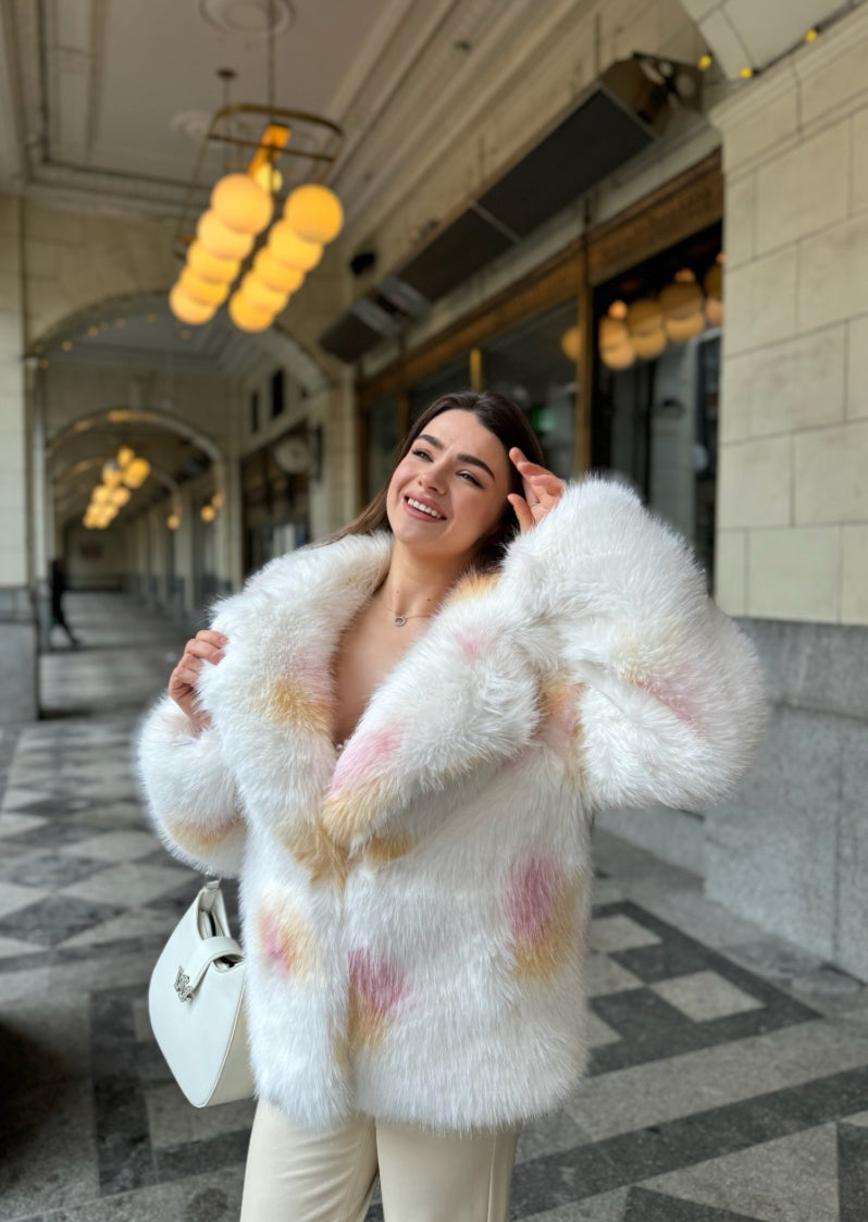 Color eco Fur | Orange- Pink