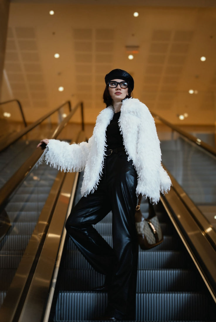 Feather Coat “Angel” – White (Short 65 cm Version)