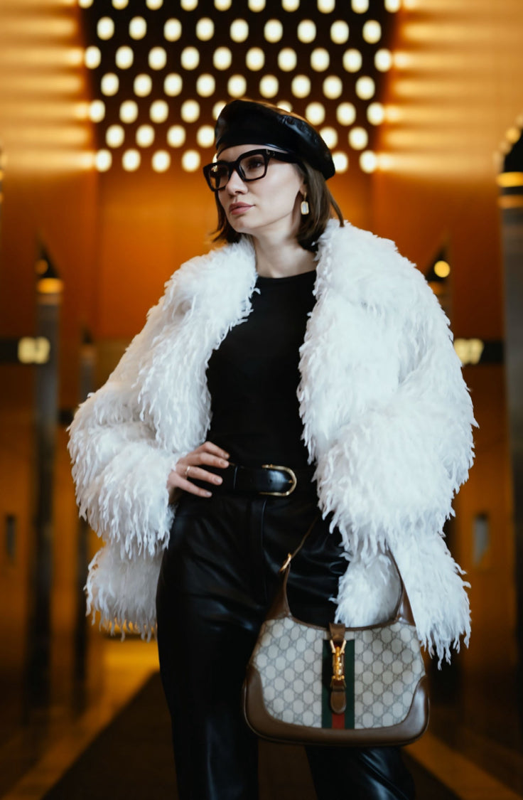 Feather Coat “Angel” – White (Short 65 cm Version)