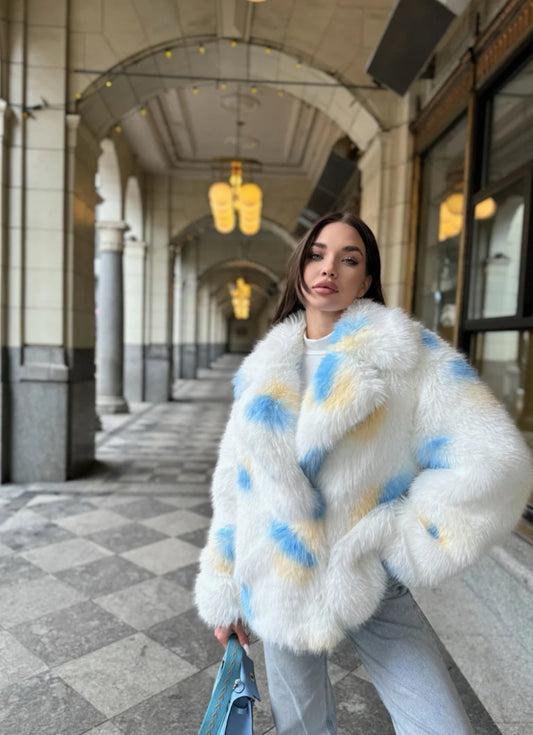 Color eco Fur | Yellow-Blue