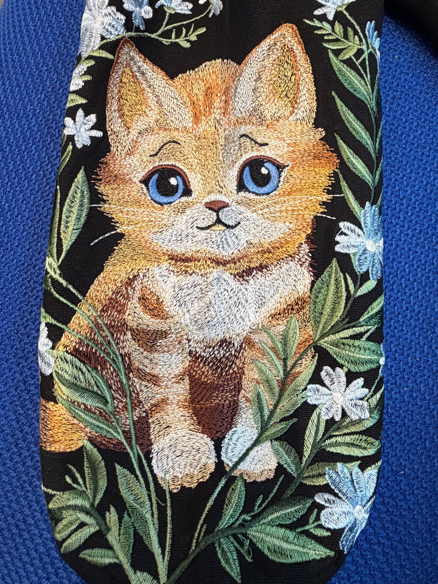 Embroidered shirt “Cat” - Black for girls