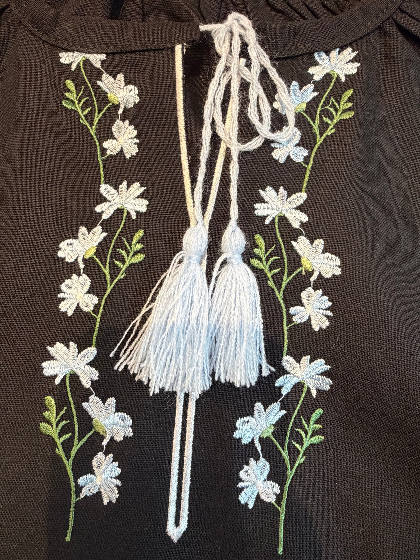 Embroidered shirt “Cat” - Black for girls