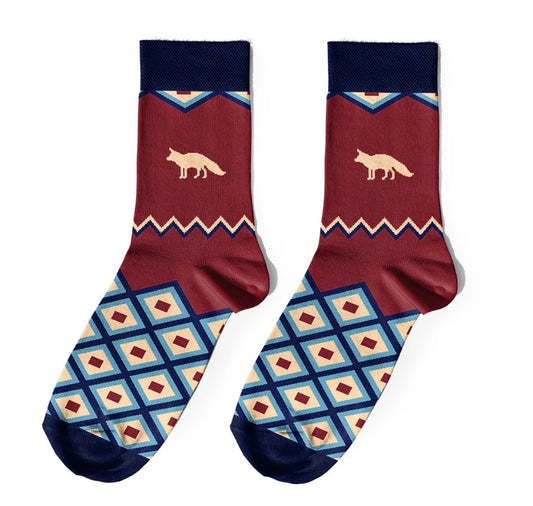 Socks "East" burgundy