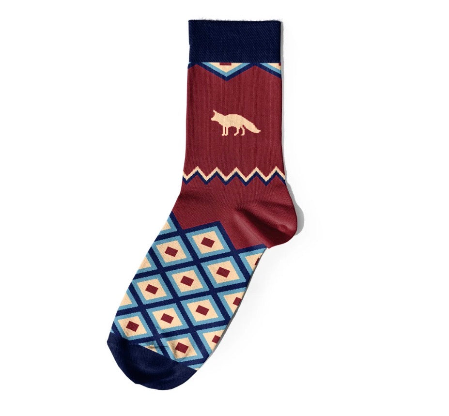 Socks "East" burgundy