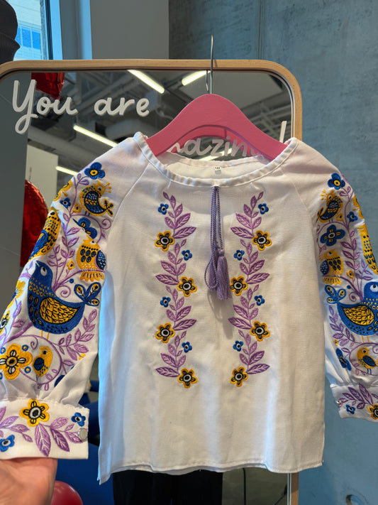 Embroidered shirt “Bird” for a girl