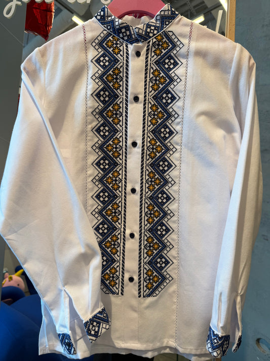Embroidered shirt “Button” for a boy