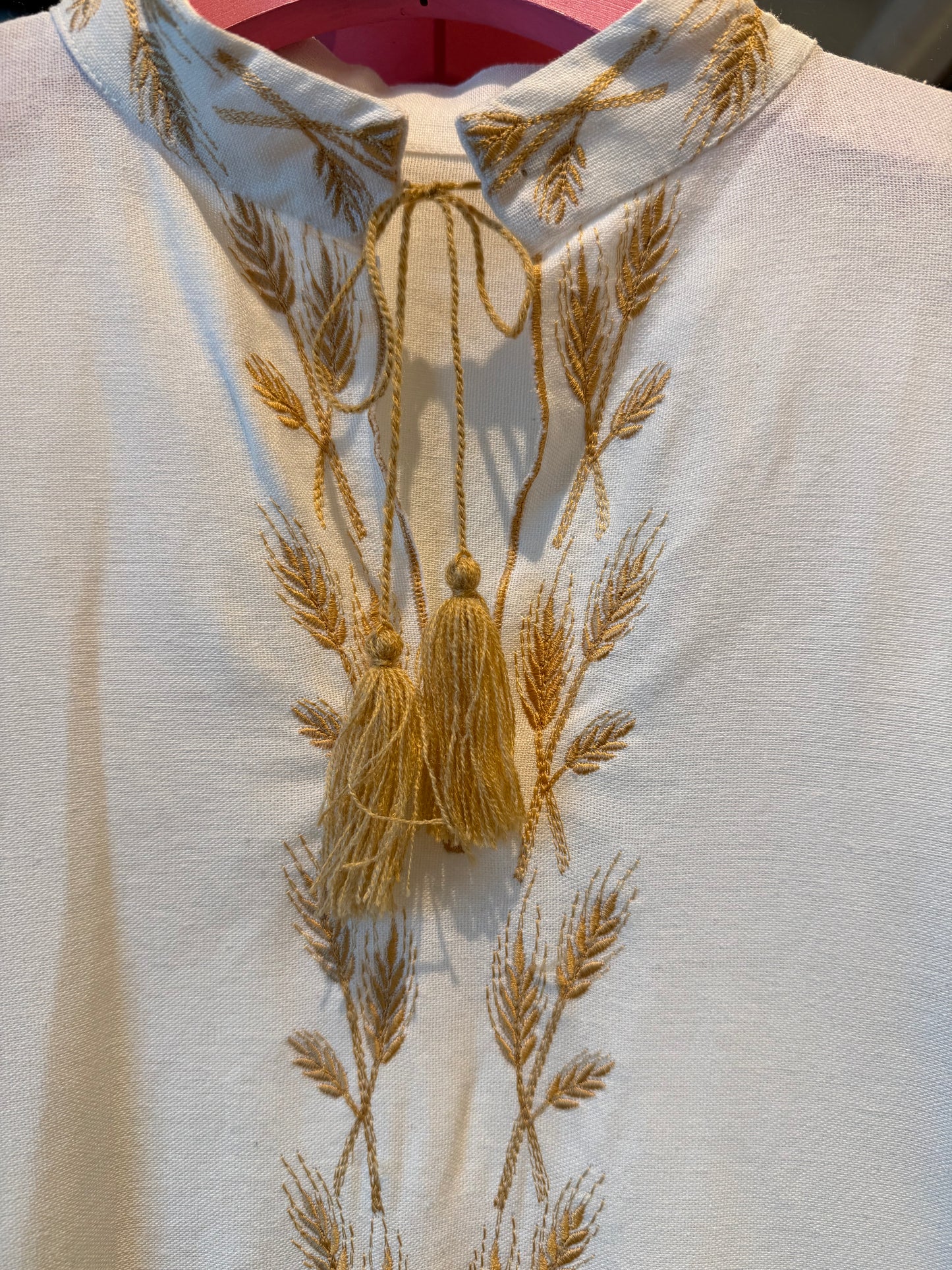 Men’s Embroidered Shirt “Kolos”- Cream