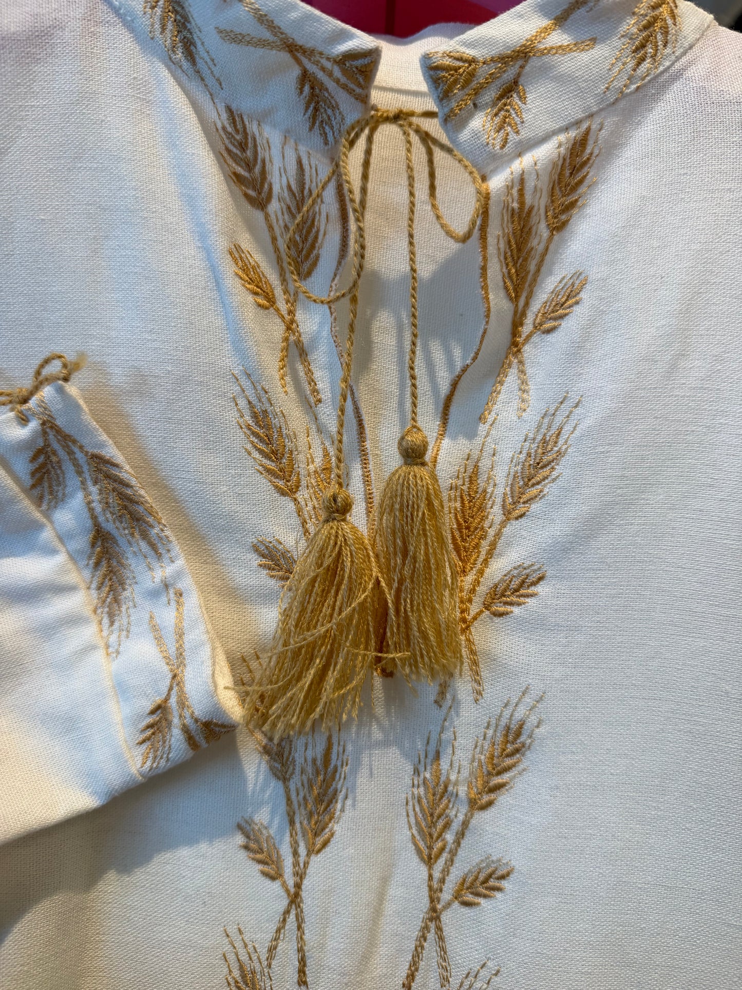 Men’s Embroidered Shirt “Kolos”- Cream